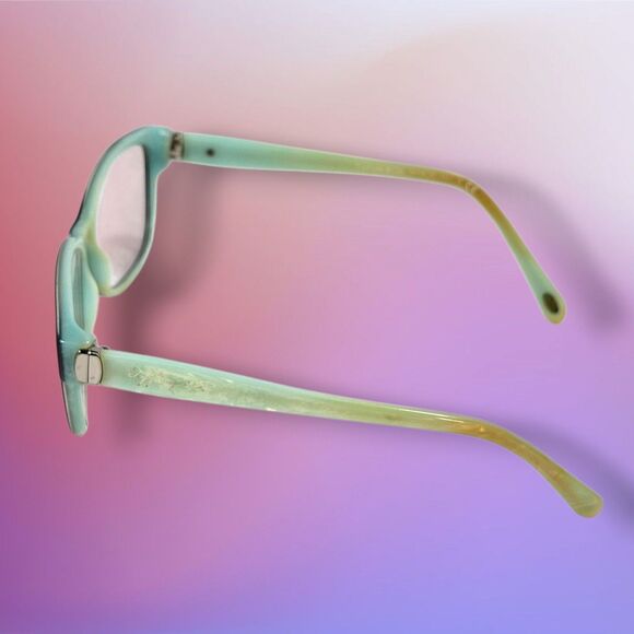 Tiffany Co 1837 Eyeglass Frames Black Aqua Made in Italy w Case Authentic RX TCO main image 9